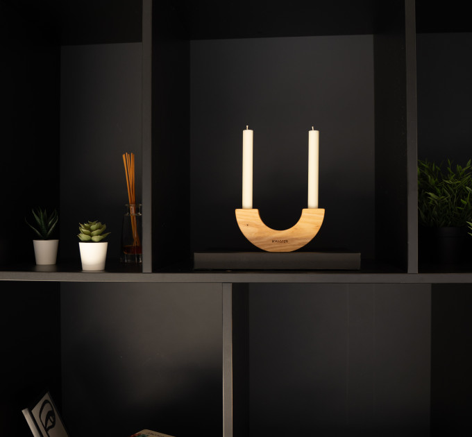 Підсвічник Woodlight з натурального ясеня — ручна робота для затишного сучасного інтерʼєру